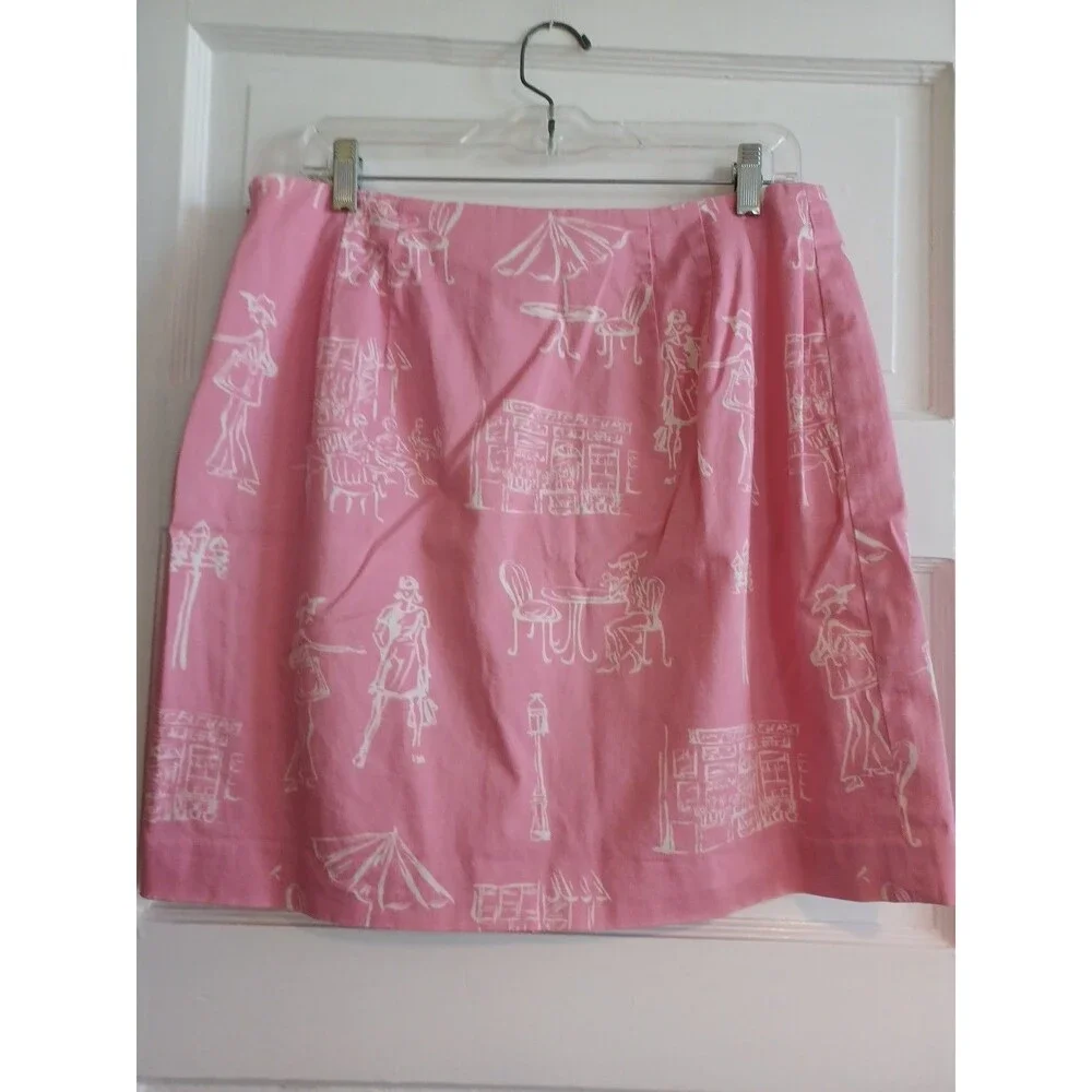 Talbots vintage Parisian cafe miniskirt 16Petite cotton stretch spring summer